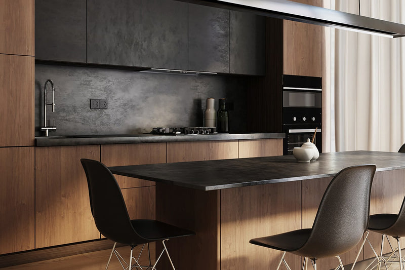 Melbourne plywood supplier Plyco's matte black Spotless Laminate used for laminated kitchen benchtops