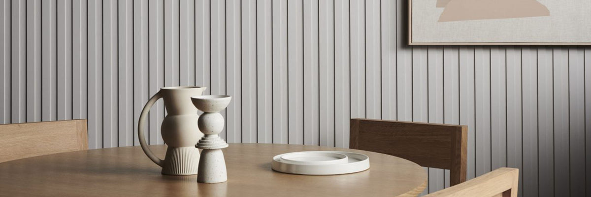 Laminex Surround wall panels available from Plyco used in a dining area