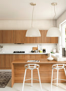 Melbourne kitchen featuring Plyco's 0.6mm Sapele Wide Leaf Veneer used for cabinetry and benchtops. Photo without a white background.