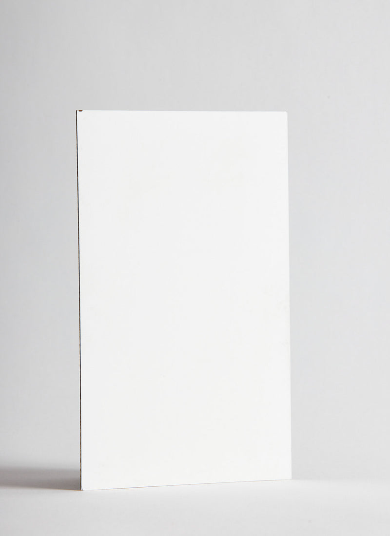 Plyco's raw 1mm White Spotless Laminate on a white background