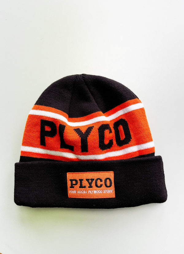 Front of Plyco's Lumberjack Beanie without a pompom on a white background