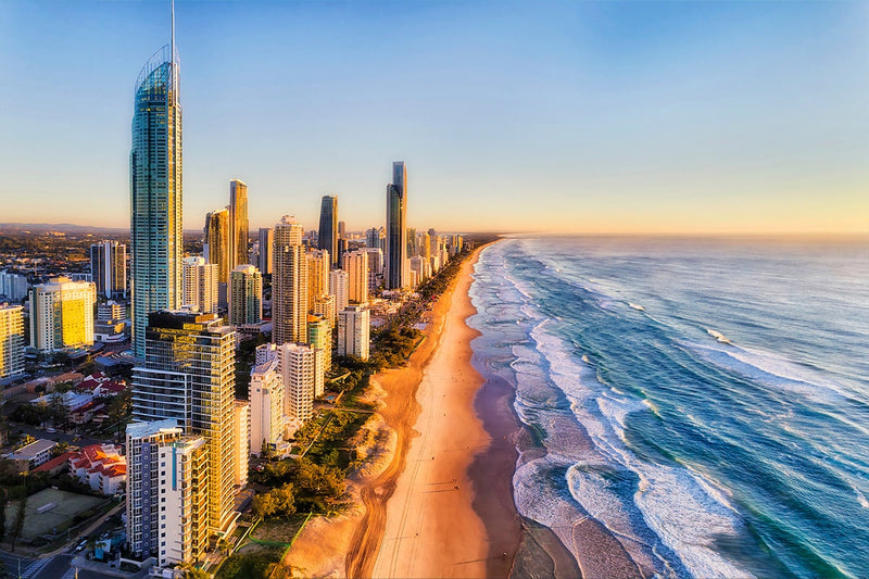 Skyline view of Surfer's Paradise on Australia's Gold Coast, home to local plywood supplier Plyco