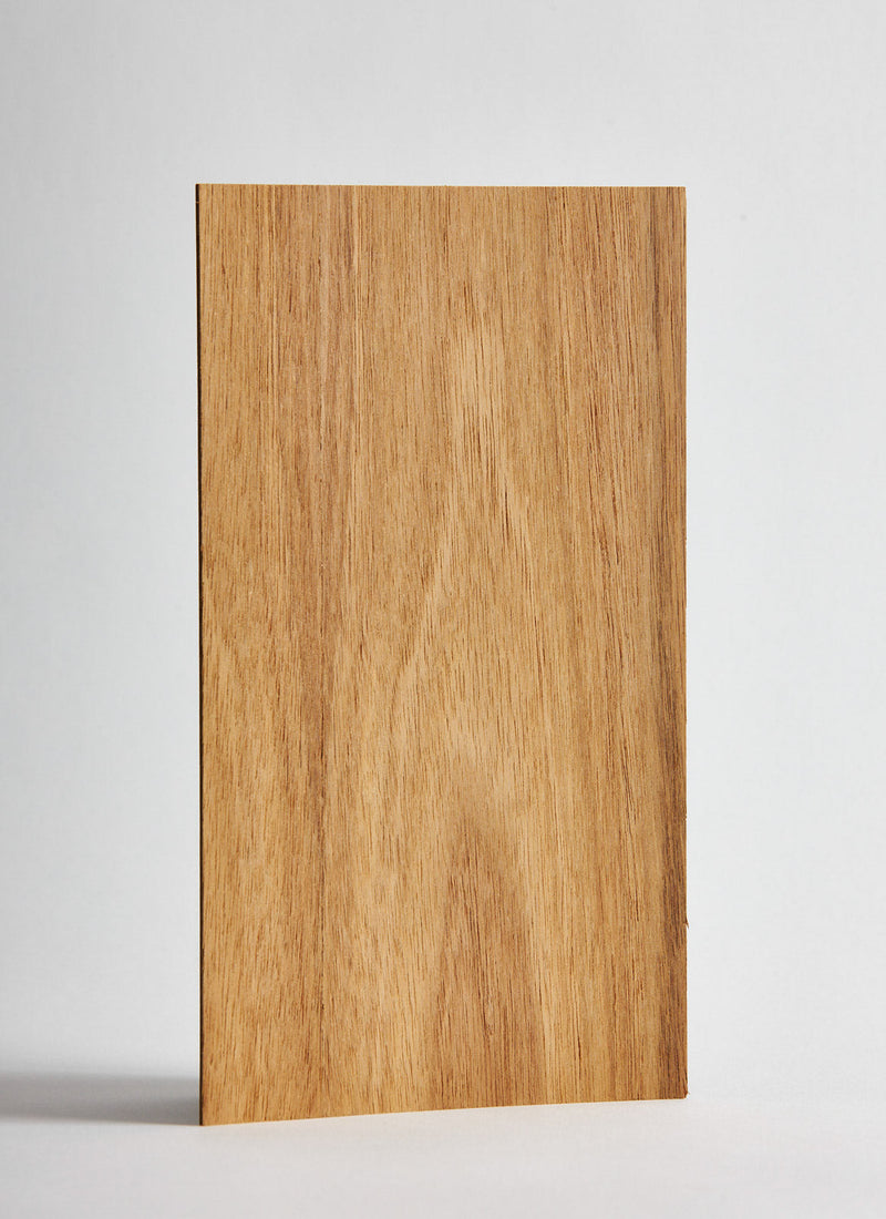 Plyco's raw Blackbutt Laminato veneer laminate on a white background