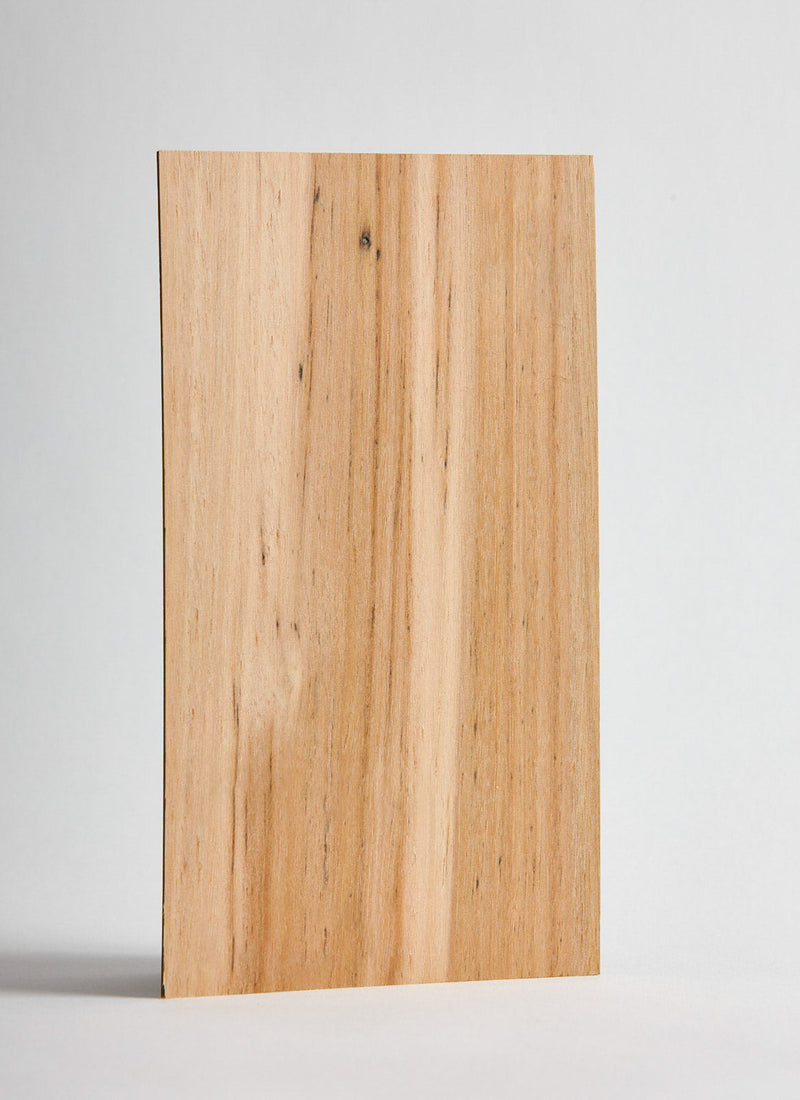 Plyco's raw NFG Blackbutt Laminato veneer laminate on a white background