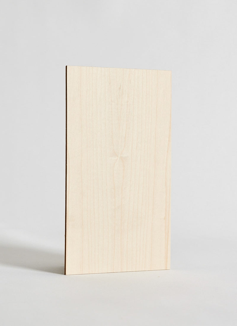 Plyco's 3mm Canadian Rock Maple Laserply for laser cutting and engraving on a white background