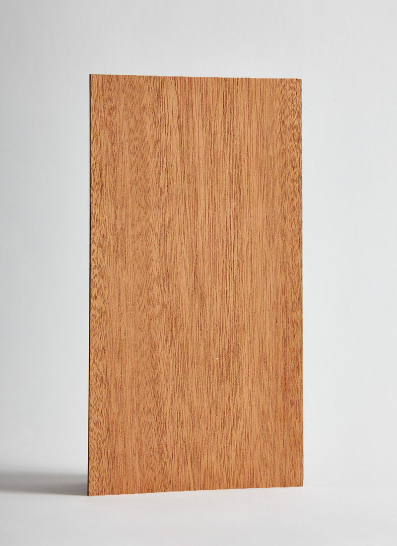 Plyco's 3mm Sapele Laserply for laser cutting and engraving on a white background
