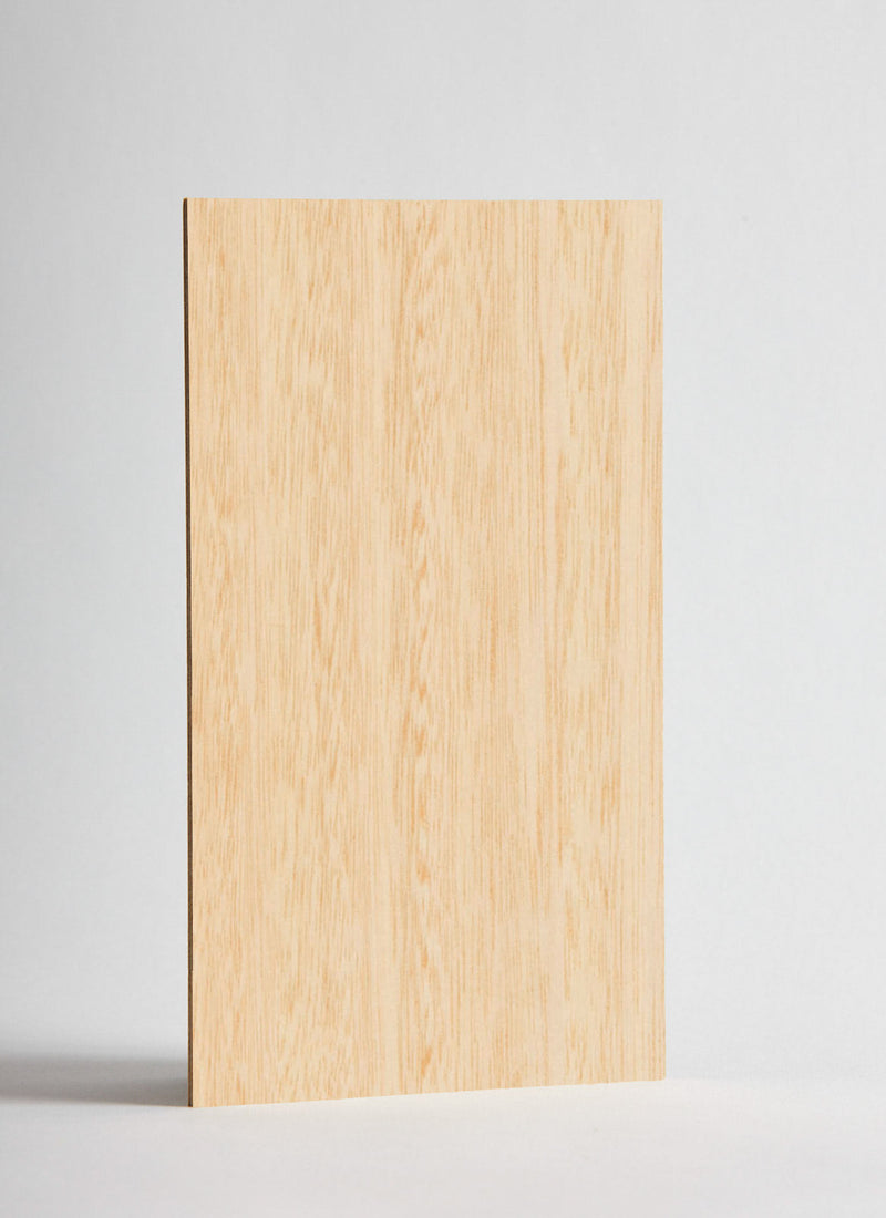 Plyco's 600 x 300 x 3mm Victorian Ash Ash Legnoply plywood panel on a white background