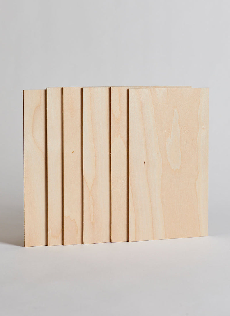 Plyco's 3mm European Birch MicroPanel 6 Pack on a white background