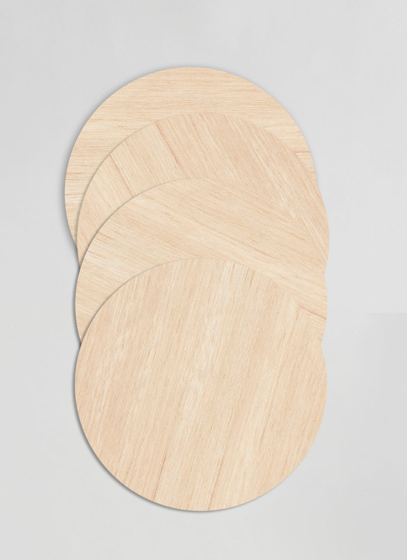 Plyco's 3mm Eucalypt / Tasmanian Oak Micropanel Circle Pack on a white background
