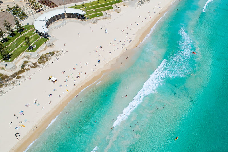 Aerial view of Scarborough beach from Perth plywood supplier, Plyco