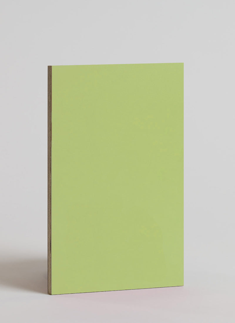 Plyco's 0.6mm Light Green Laminate on a white background