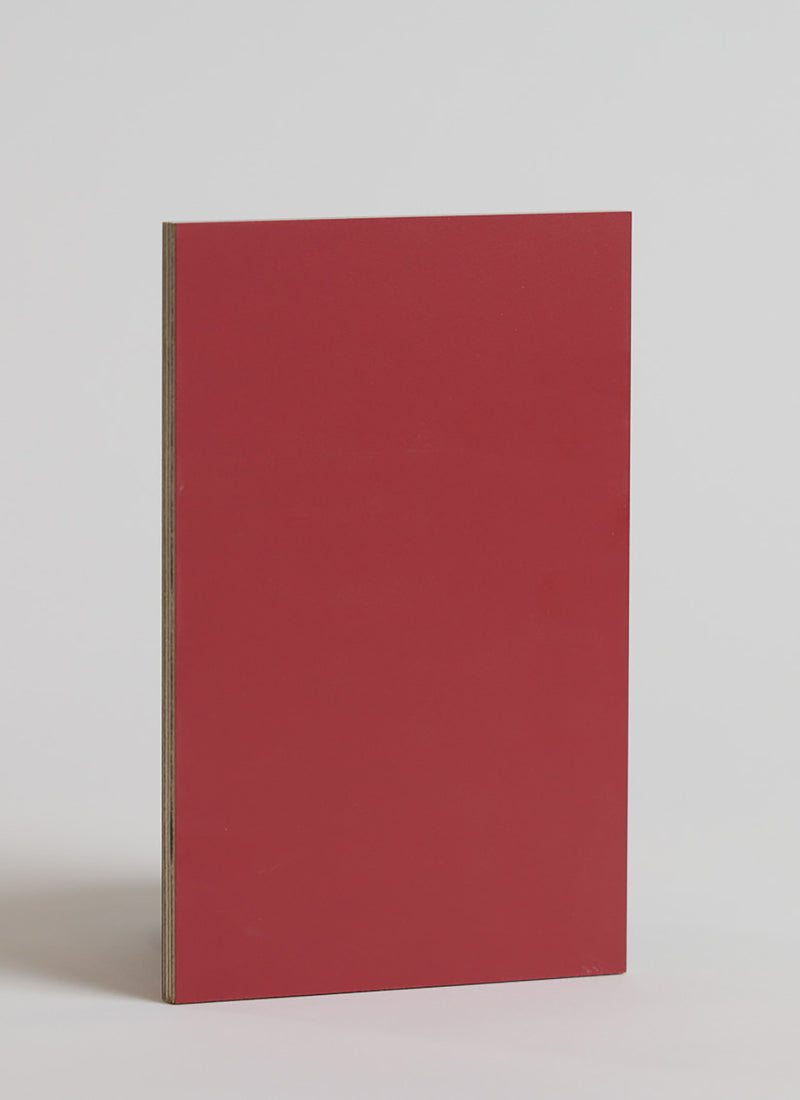 Plyco's 0.6mm Red Retro Laminate on a white background