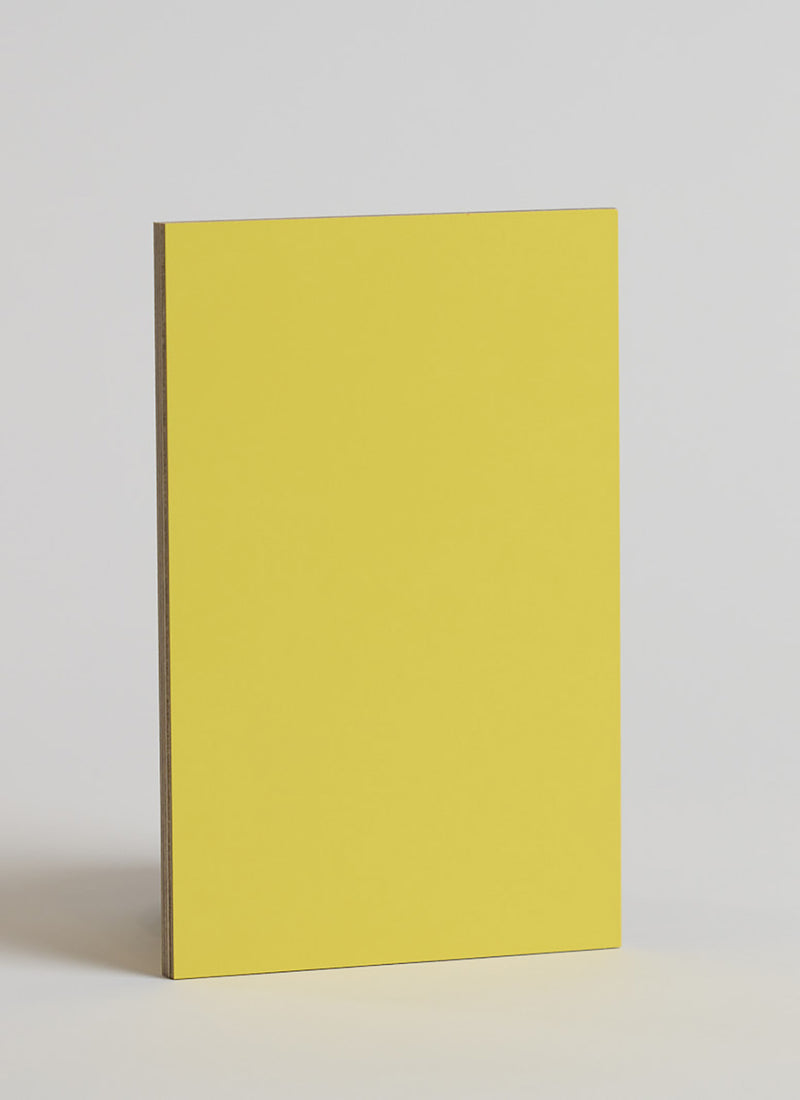 Plyco's 0.6mm Yellow Retro Laminate on a white background
