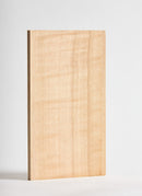 Plyco's Tasmanian Figured Eucalypt Strataply pressed on 18mm Birch Plywood on a white background