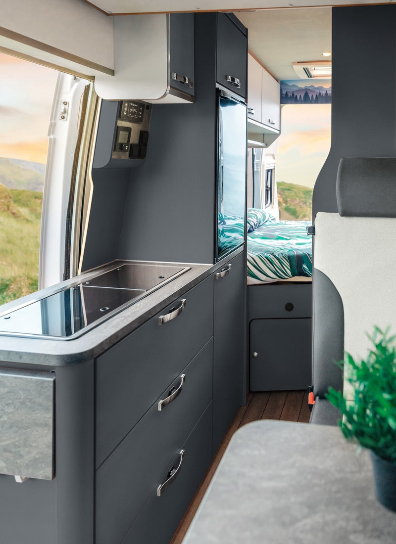 3mm Charcoal Vanply used as interior caravan plywood for wall panels and cabinets from Melbourne plywood supplier Plyco without a white background