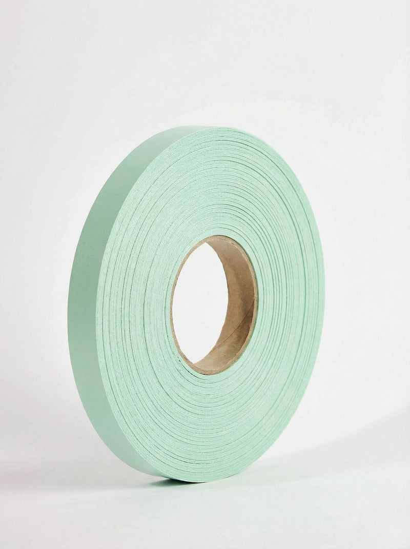 Plyco's 100m x 21mm x 1mm Unglued ABS Vanply Edging in Mint on a white background