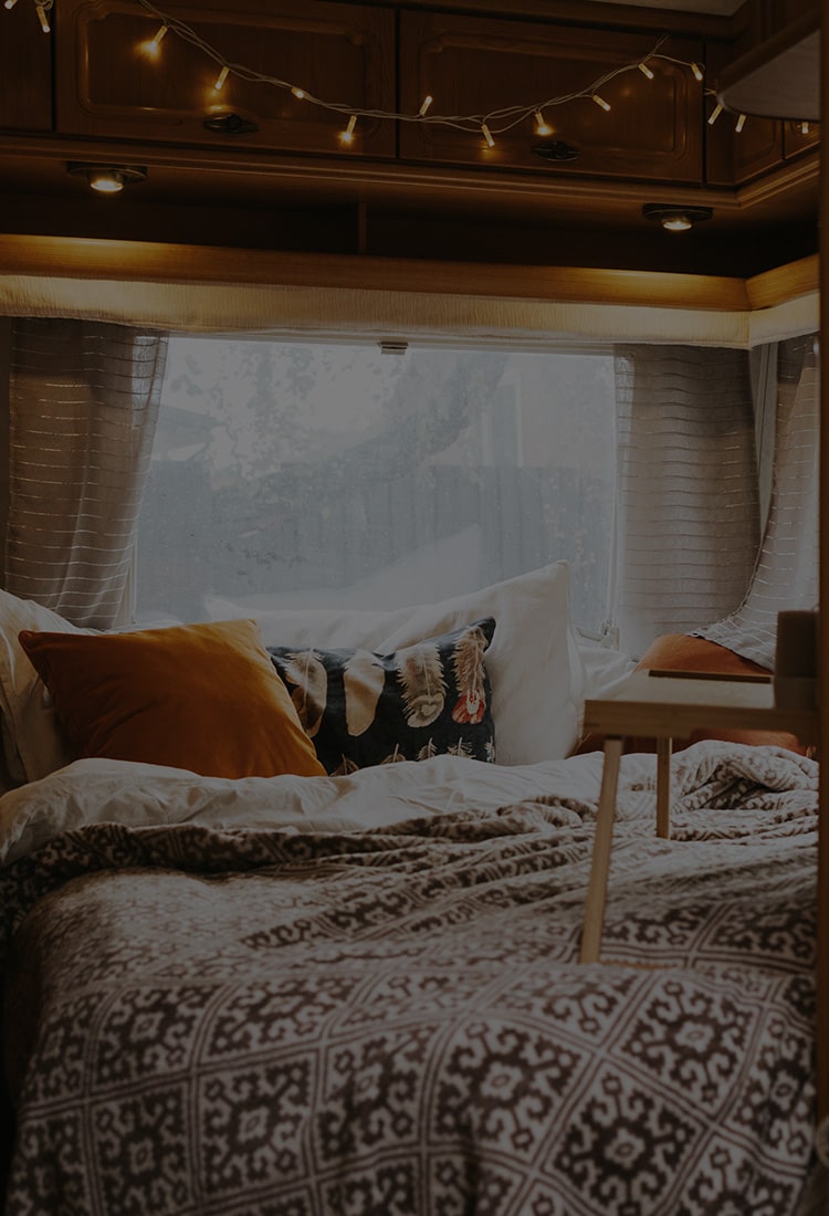 Interior of a modern caravan and mobile home used as a header image for Plyco's Vanply product range