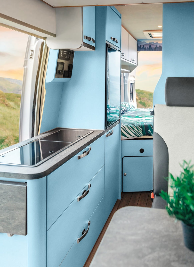 3mm Sky Vanply used as interior caravan plywood for wall panels and cabinets from Melbourne plywood supplier Plyco without a white background