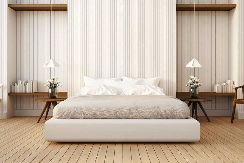 Radiata VJ100 interior cladding from plywood supplier Plyco used for bedroom wall panelling