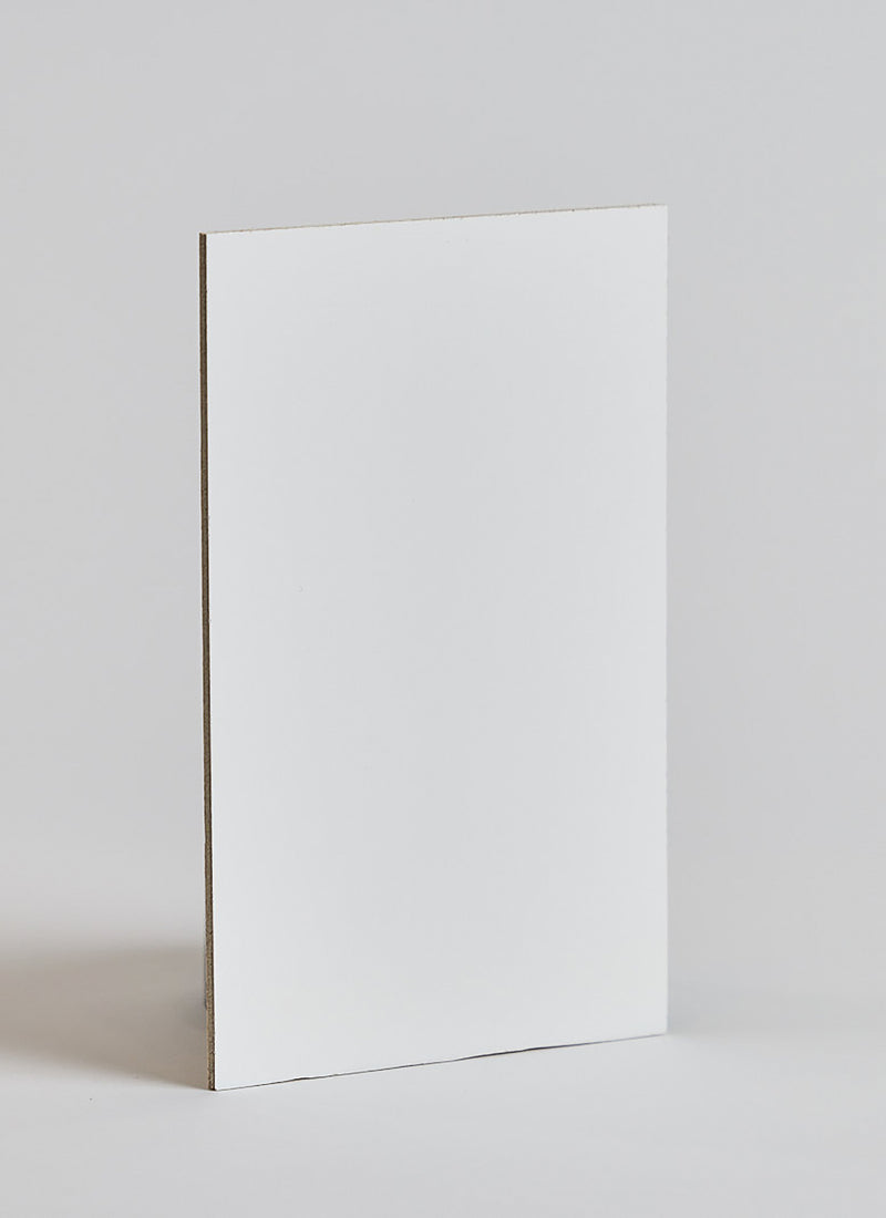 Product shot of Plyco's 3mm White Matte Polyester Plywood on a white background