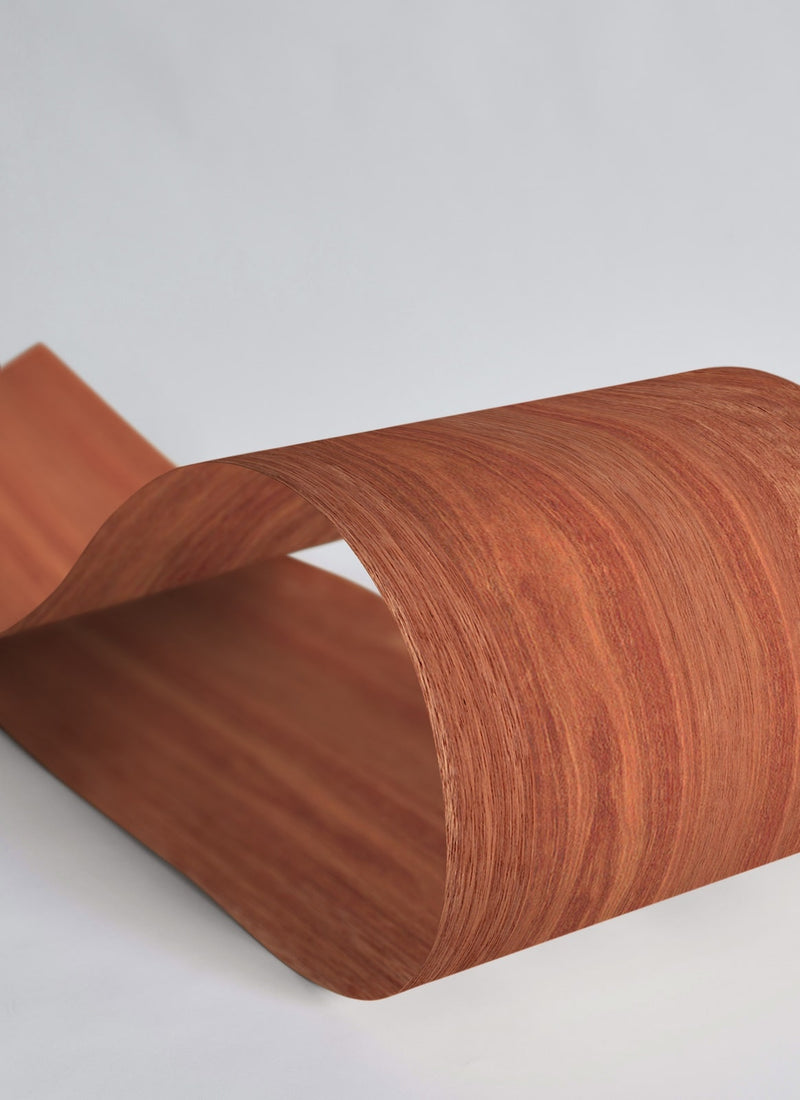 Melbourne plywood supplier, Plyco's 0.6mm Jarrah Wide Leaf Veneer Sheets on a white background