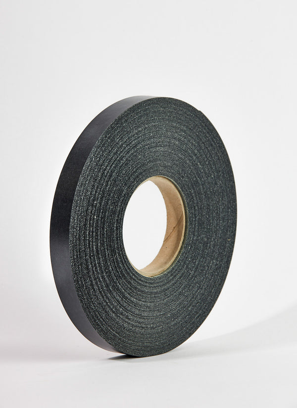 Plyco's black PVC edging in a 50m roll on a white background