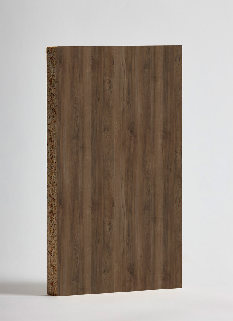 Plyco's 18mm Tobacco Pacific Walnut EGGER Panel on a white background
