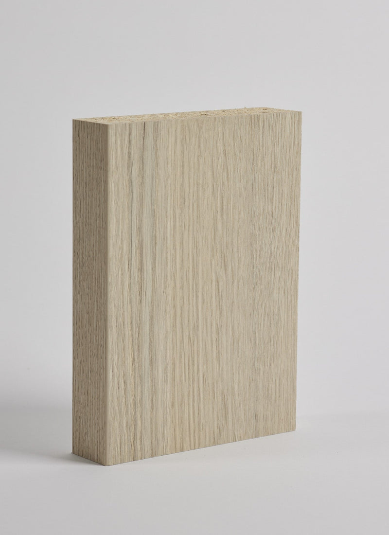 Face view of Plyco's new EGGER worktop/benchtop laminate in White Halifax Oak on a white background