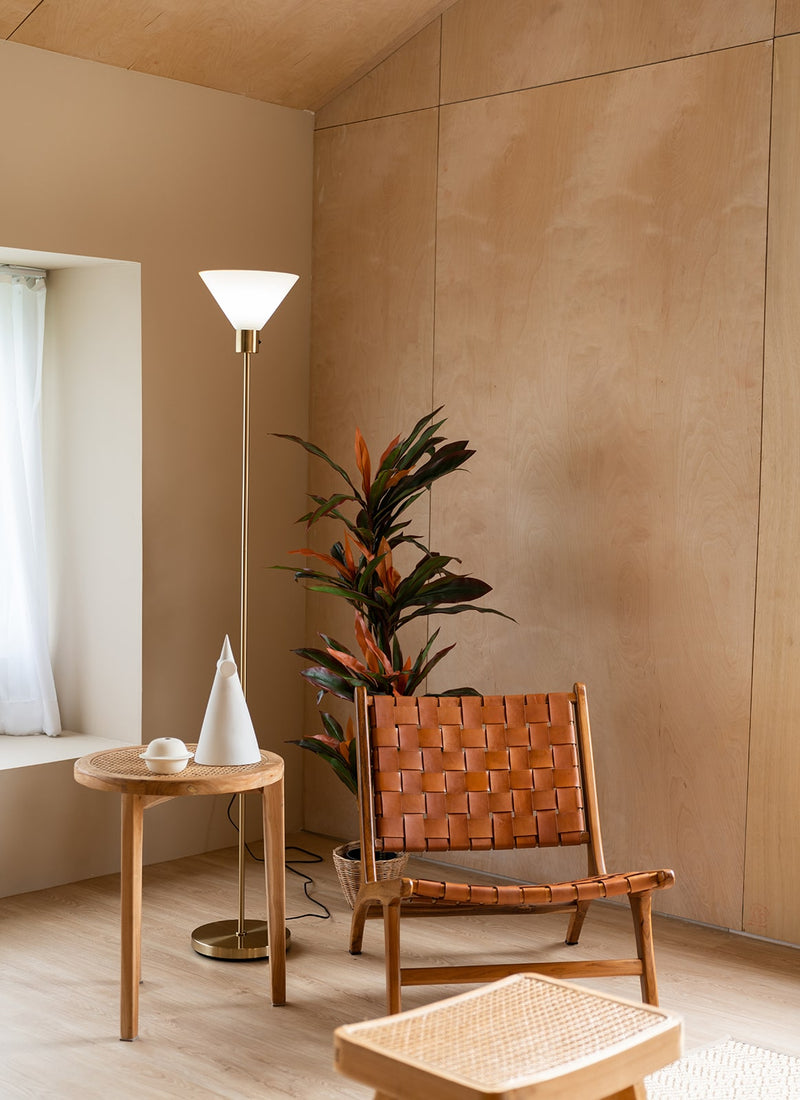 Chair, light and stool with wall panels in an Australian bedroom project featuring Melbourne plywood supplier Plyco's 12mm Premium European Birch Plywood without a white background