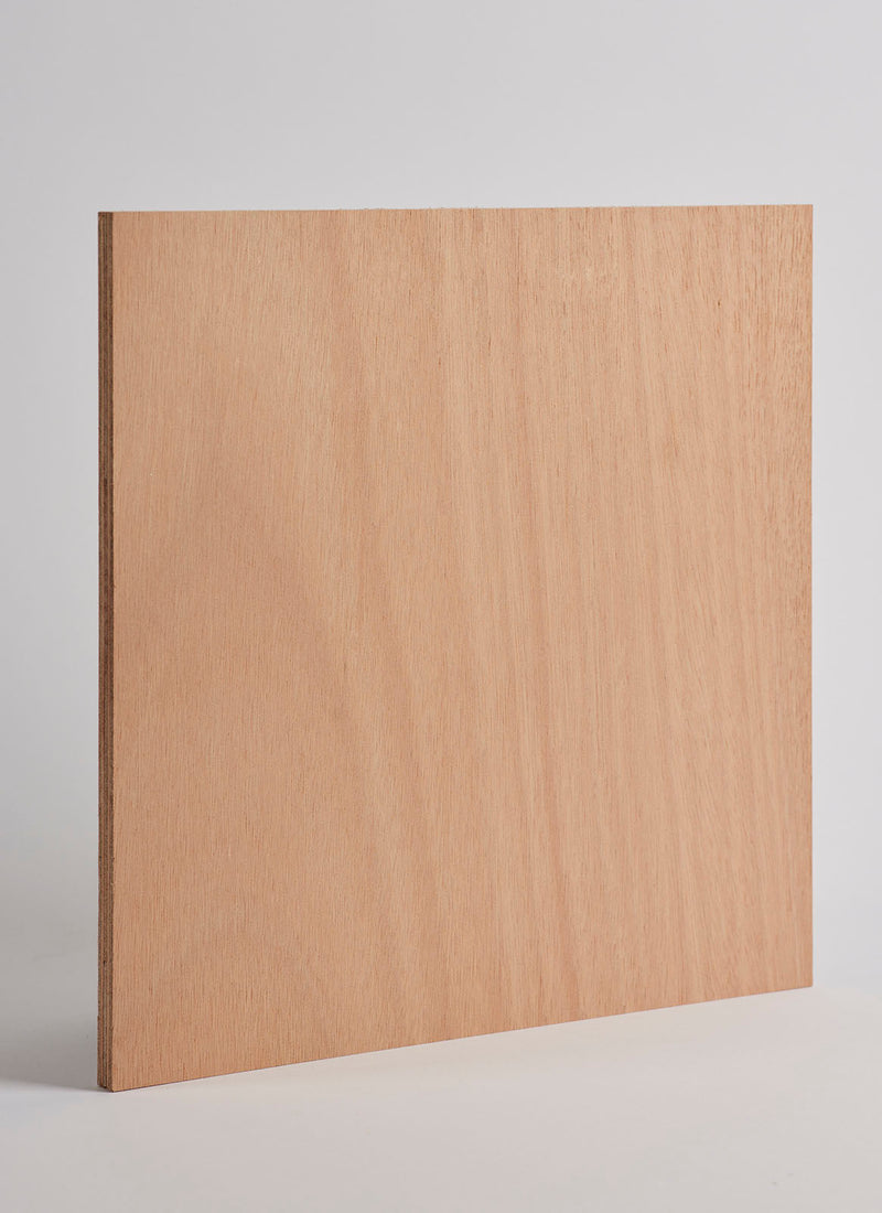 Melbourne plywood supplier Plyco's 12mm BB Gaboon Exterior Plywood on a white background