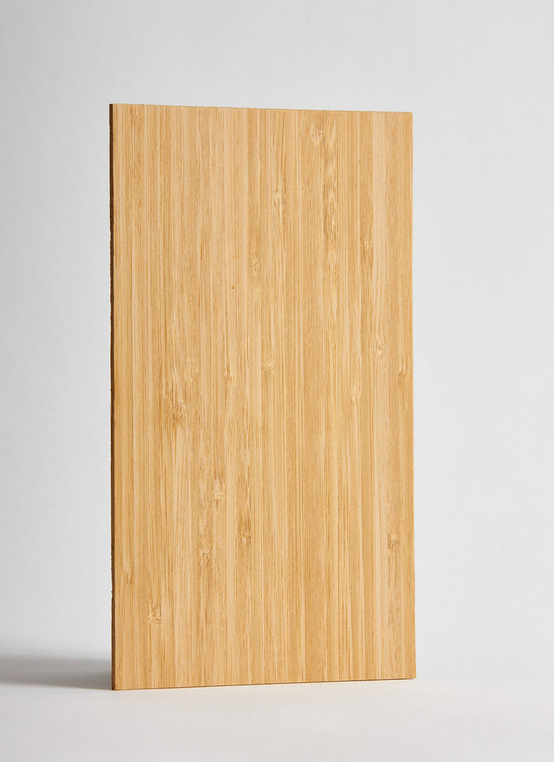 Plyco's 2.5mm Narrow Grain Carbonised Bamboo panel on a white background