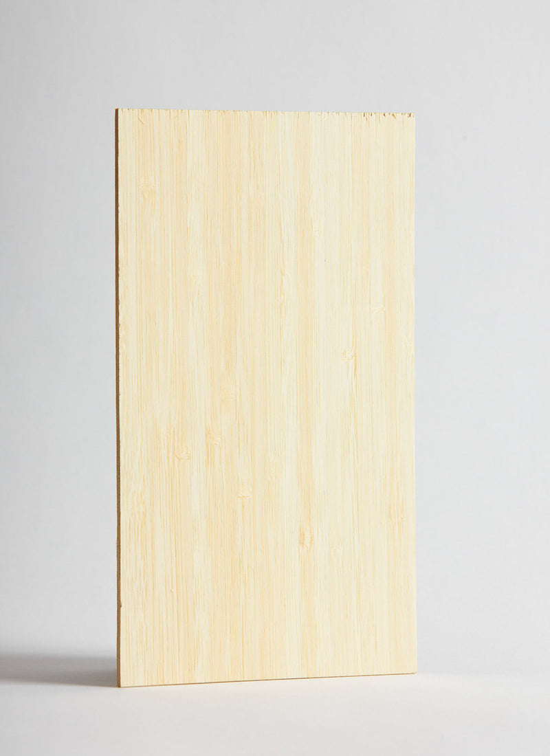 Plyco's Narrow Grain Natural Bamboo 3mm Laserply on a white background