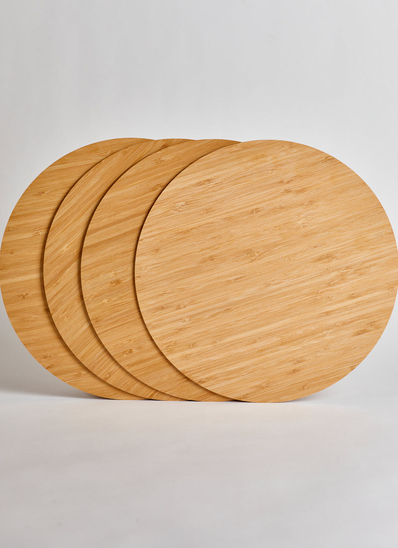 Five 3mm Bamboo Micropanel Circles on a white background