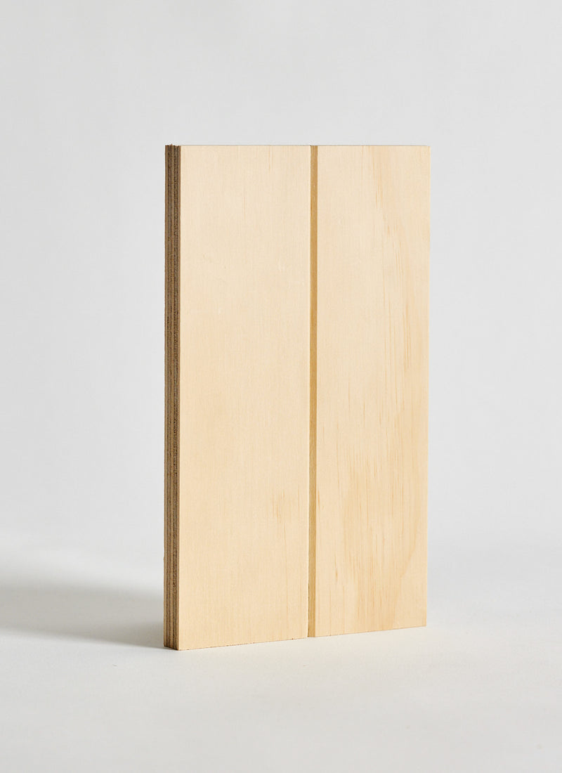 Plyco's Radiata VJ100 V-Groove Plywood Cladding on a white background