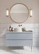 Laminex 0.8mm Blue Silk Grafix Retro Laminate available at Plyco, used for commercial bathroom cabinetry and joinery on a white background