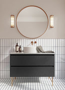 Laminex 0.8mm Graphite Retro Laminate available at Plyco, used for commercial bathroom cabinetry and joinery on a white background