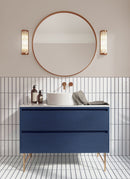 Laminex 0.8mm Navy Grafix Retro Laminate available at Plyco, used for commercial bathroom cabinetry and joinery on a white background