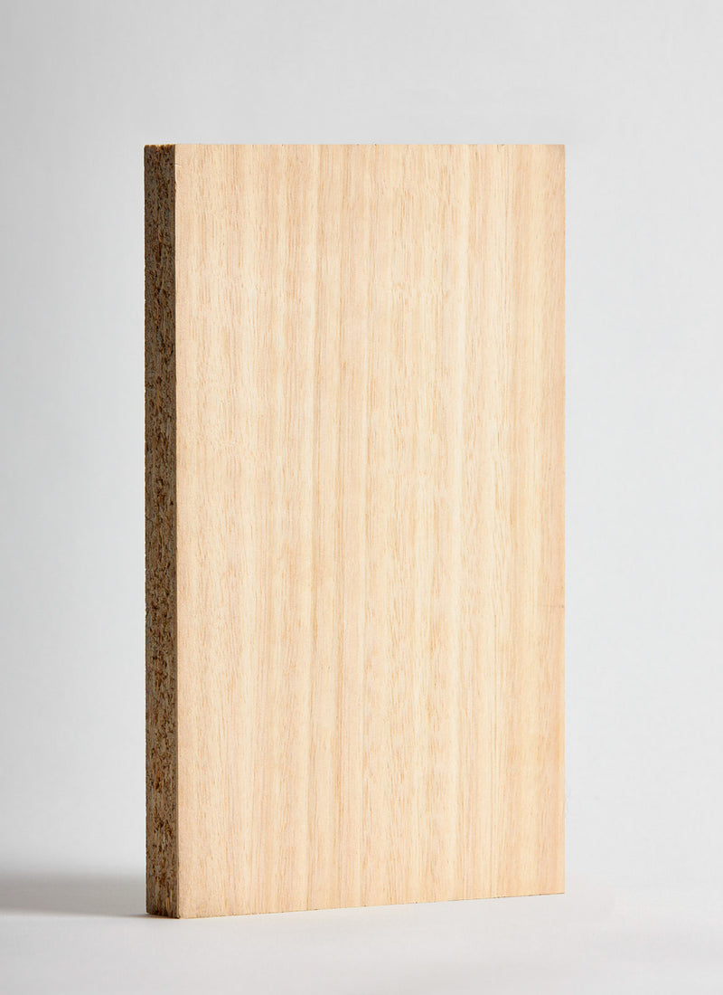 Plyco's 25mm Tasmanian Oak / Eucalypt Veneered Particle Board on a white background